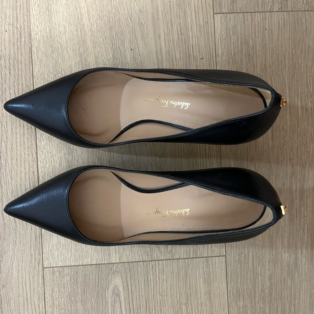 Salvatore Ferragamo Black Leather Heels